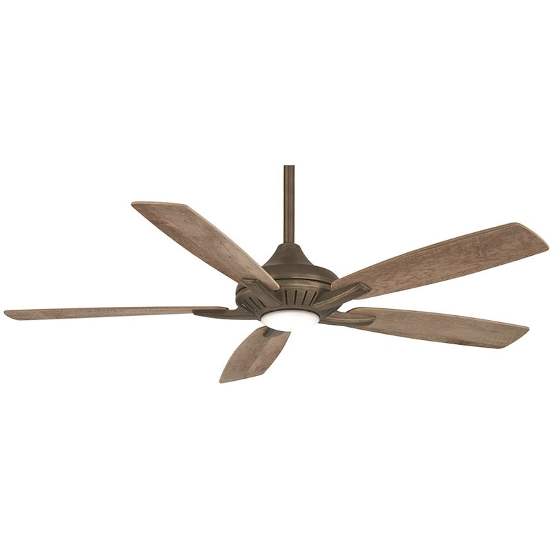 Minka Aire Dyno 52in LED Ceiling Fan | Transitional Heirloom Bronze and Barnwood Blades | Living Room & Bedroom | 52 x 52 x 12 in | Model F1000-HBZ