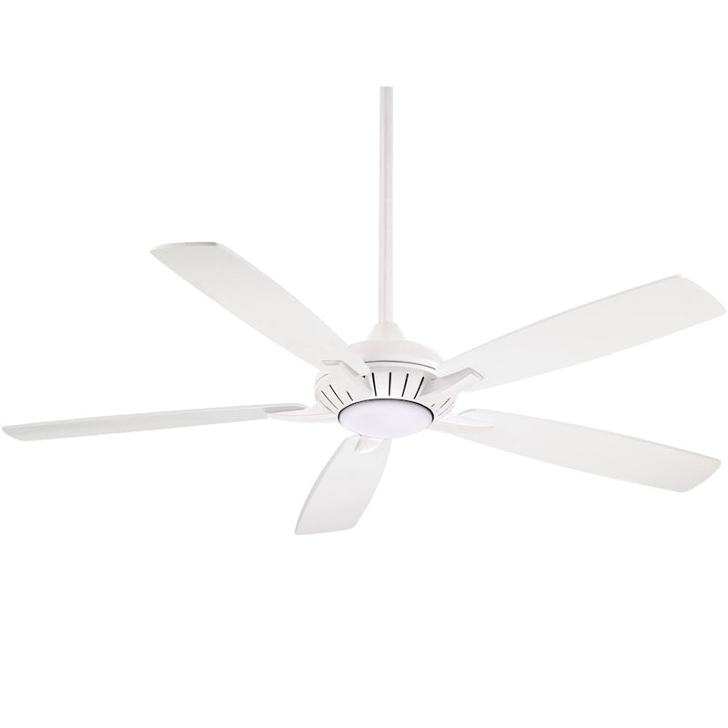 Minka Aire Dyno XL LED 60in Ceiling Fan | Traditional White Finish | Large Living Room & Great Room | 60 x 60 x 16 in | Model F1001-WH