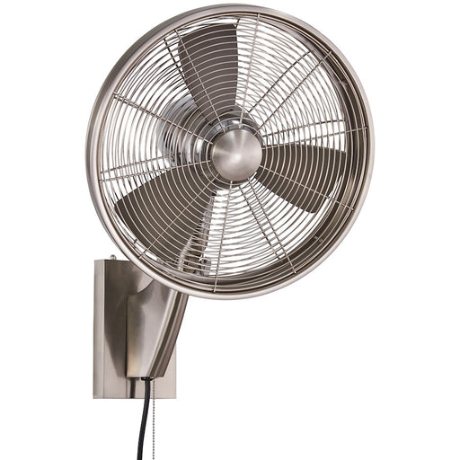 Minka Aire Anywhere 15in 3-Blade Oscillating Wall Fan | Brushed Nickel Traditional | Indoor & Outdoor Patio | 16 x 16 x 18 in | Model F307-BN