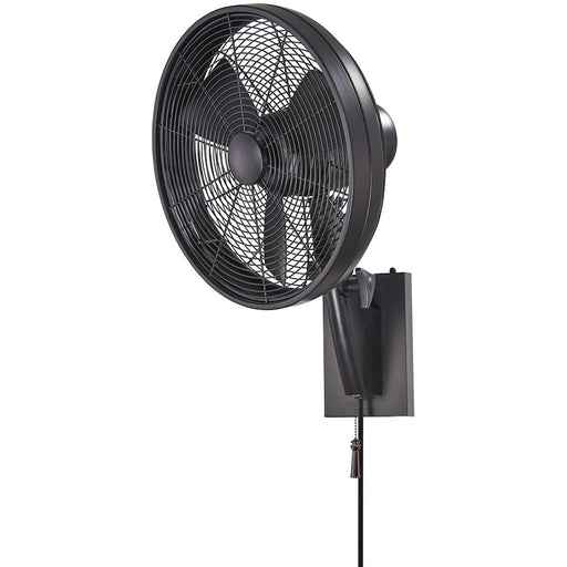 Minka Aire Anywhere 3-Blade Oscillating Fan | Traditional Matte Black | Indoor/Outdoor Wall Mount | Patio & Garage | 16 x 18 in | Model F307-MBK