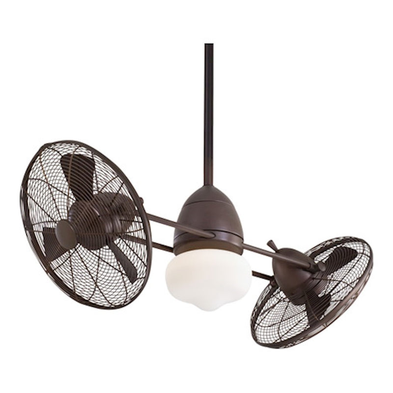 Minka Aire Gyro Wet LED 42in Ceiling Fan | Contemporary Oil Rubbed Bronze and Etched Opal Glass | Covered Patio & Sunroom | Model F402L-ORB