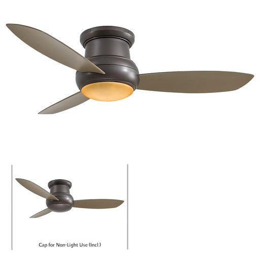 Minka Aire Concept II 52in LED Flush Mount Ceiling Fan | Traditional Oil Rubbed Bronze | Covered Patio & Indoor-Outdoor | Model F474L-ORB