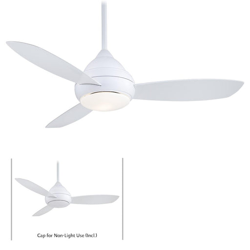 Minka Aire Concept 1 Wet 52in LED Ceiling Fan | Traditional White Finish | Indoor & Outdoor Covered Patio | 52 x 52 x 20 in | Model F476L-WH
