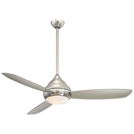 Minka Aire Concept 1 Wet 58in LED Ceiling Fan | Brushed Nickel Wet | Covered Patio & Indoor-Outdoor | 58 x 58 x 18.5 in | Model F477L-BNW