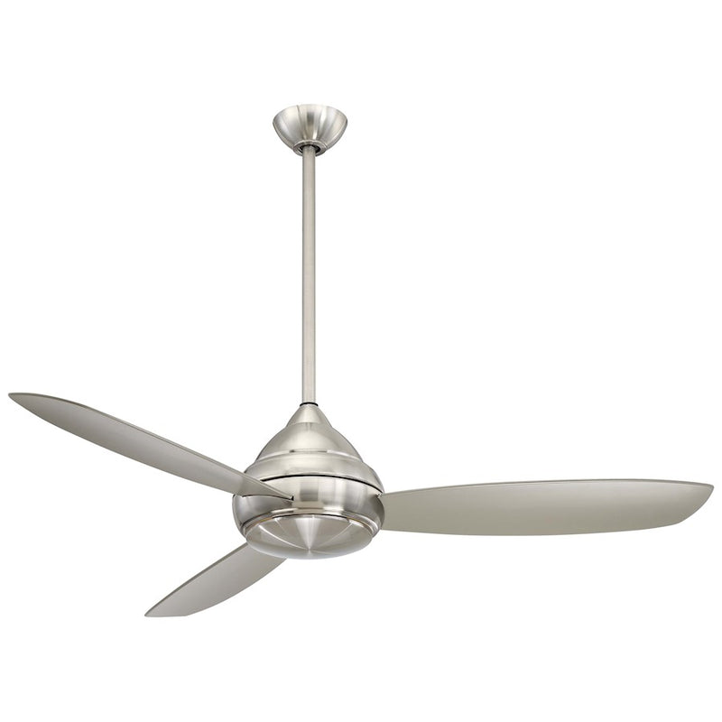 Minka Aire Concept 1 Wet 58in LED Ceiling Fan | Brushed Nickel Wet | Covered Patio & Indoor-Outdoor | 58 x 58 x 18.5 in | Model F477L-BNW