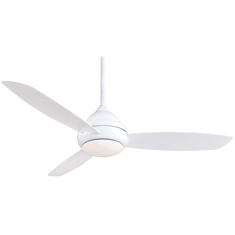Minka Aire Concept 1 Wet 58in LED Ceiling Fan | White Contemporary | Indoor & Covered Patio | 58 x 58 x 18.5 in | Model F477L-WH
