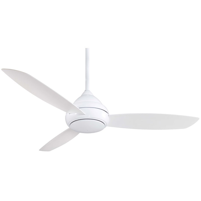 Minka Aire Concept 1 Wet 58in LED Ceiling Fan | White Contemporary | Indoor & Covered Patio | 58 x 58 x 18.5 in | Model F477L-WH