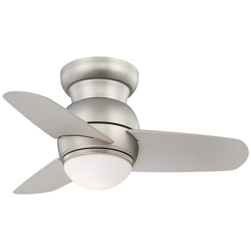 Minka Aire Spacesaver 26in LED Ceiling Fan | Brushed Steel Traditional Style | Kitchen, Bathroom & Hallway | 26 x 26 x 11 in | Model F510L-BS
