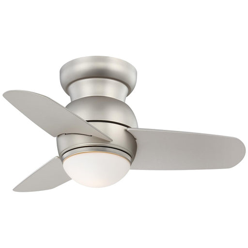Minka Aire Spacesaver 26in LED Ceiling Fan | Brushed Steel Traditional Style | Kitchen, Bathroom & Hallway | 26 x 26 x 11 in | Model F510L-BS