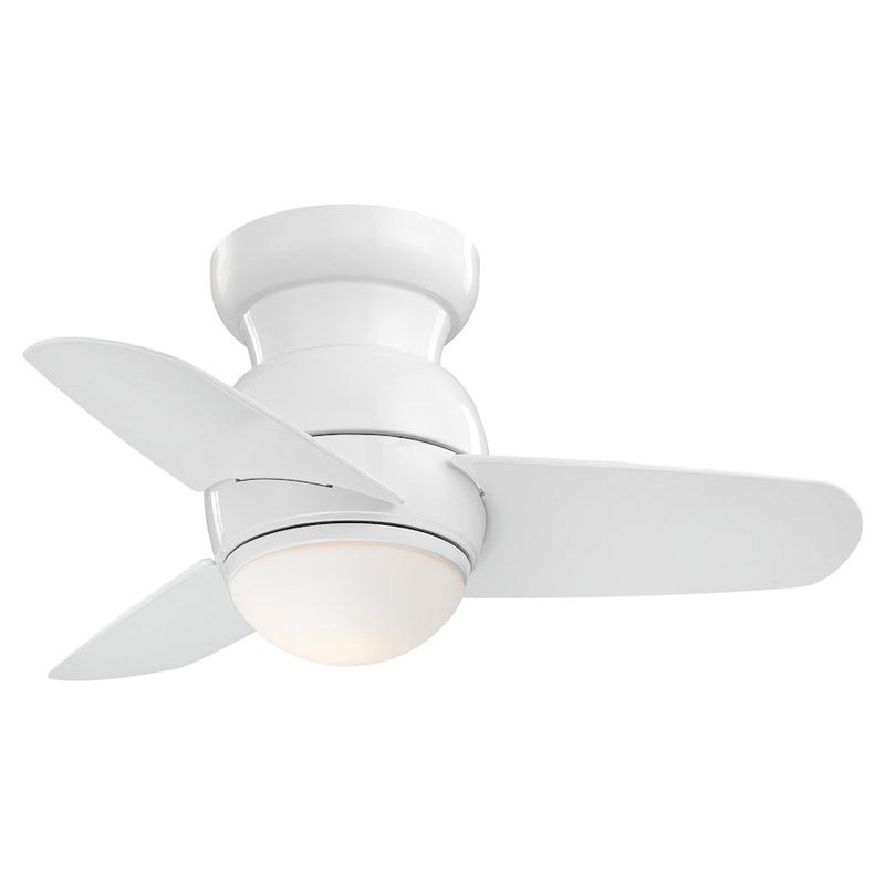 Minka Aire Spacesaver 26in LED Ceiling Fan | White Traditional | Kitchens & Bathrooms | 26 x 26 x 11 in | Model F510L-WH