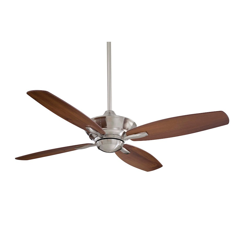 Minka Aire New Era 52in Ceiling Fan | Brushed Nickel Transitional Style | Living Room & Bedroom | 52 x 52 x 13 in | Model F513-BN