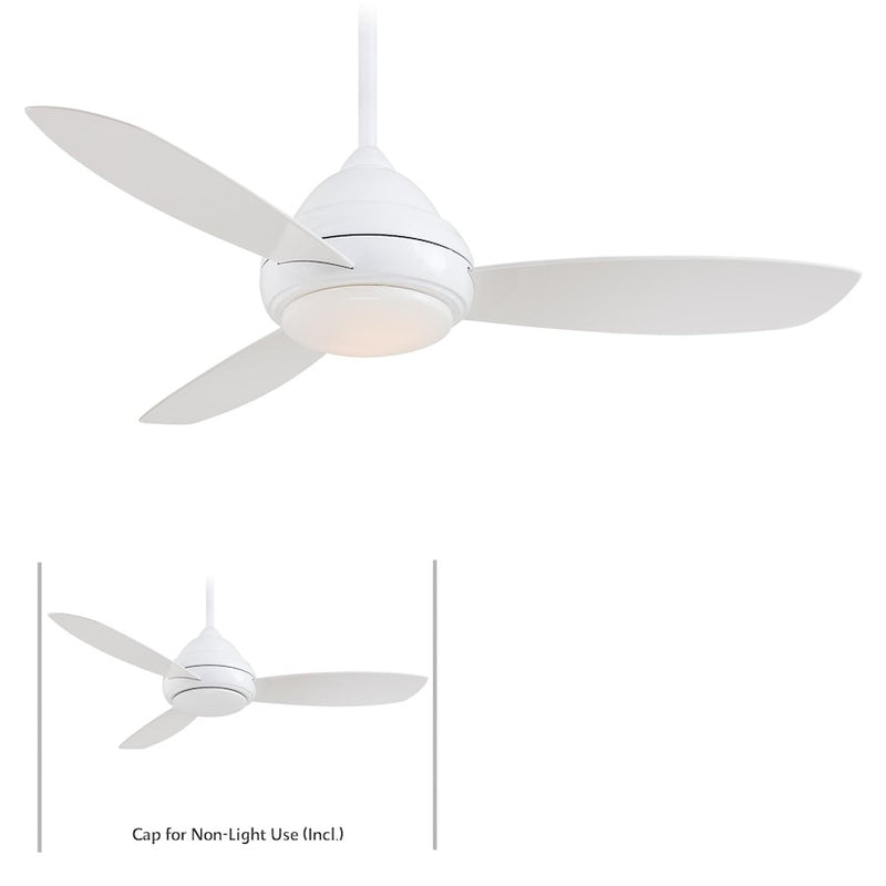 Minka Aire Concept I 52in LED Ceiling Fan | White Traditional Finish | Living Room & Bedroom | 52 x 52 x 18 in | Model F517L-WH