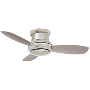 Minka Aire Concept II 44in LED Flush Ceiling Fan | Polished Nickel Contemporary | Bedroom & Living Room | 44 x 44 x 12 in | Model F518L-PN
