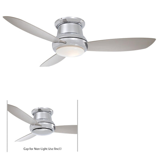 Minka Aire Concept II 52in LED Flush Ceiling Fan | Polished Nickel Contemporary | Bedroom & Living Room | 52 x 52 x 12 in | Model F519L-PN