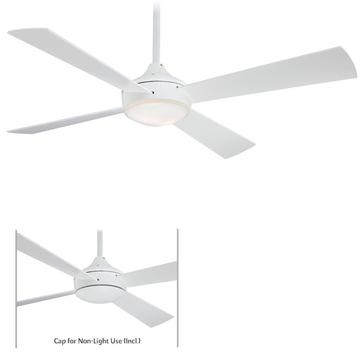 Minka Aire Aluma 52in Ceiling Fan | Flat White Contemporary | Bedroom & Living Room | 52 x 52 x 14 in | Model F521-WHF