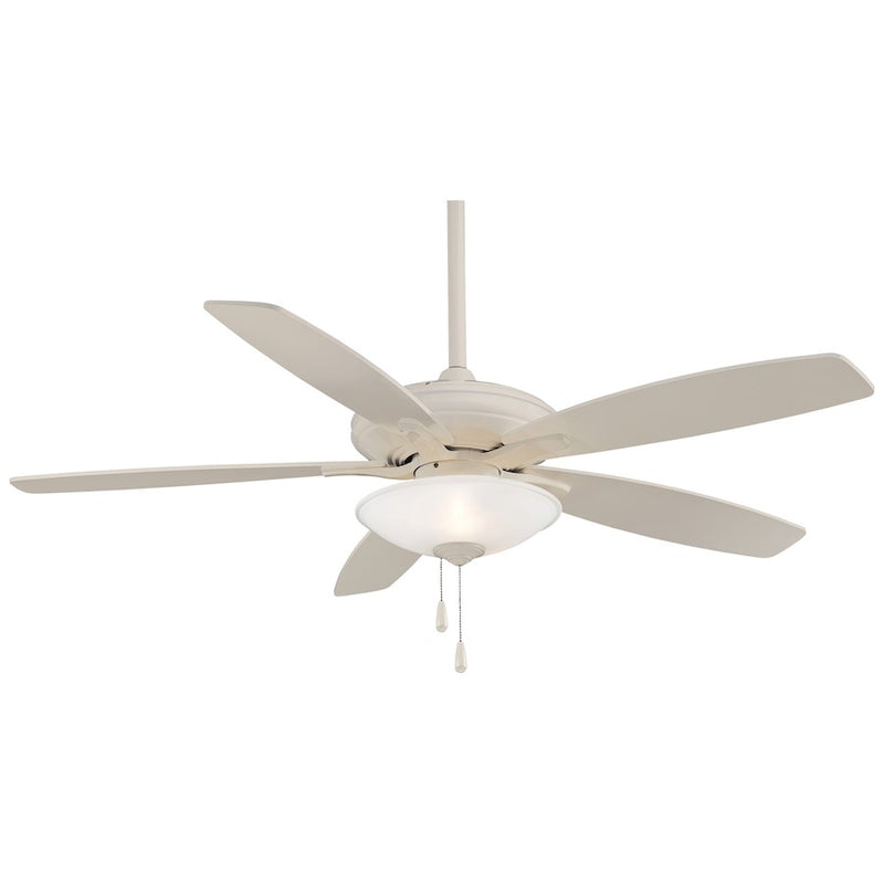 Minka Aire Mojo 52in Ceiling Fan | Transitional Bone White | Living Room & Bedroom | 52 x 52 x 12 in | Model F522-BWH
