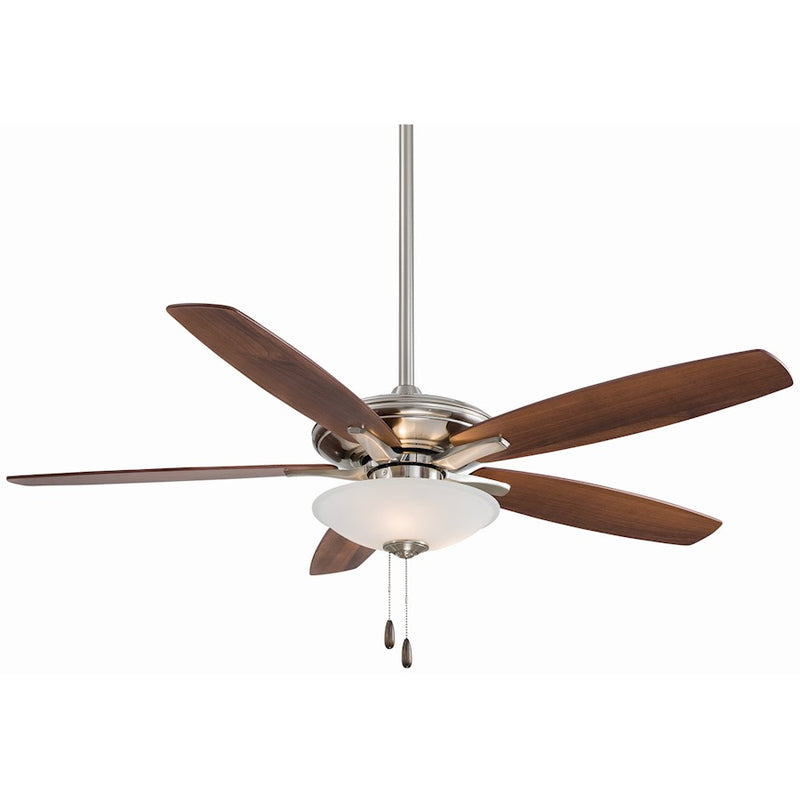 Minka Aire Mojo 52in LED Ceiling Fan | Transitional Brushed Nickel Finish | Living Room & Bedroom | 52 x 52 x 14 in | Model F522L-BN