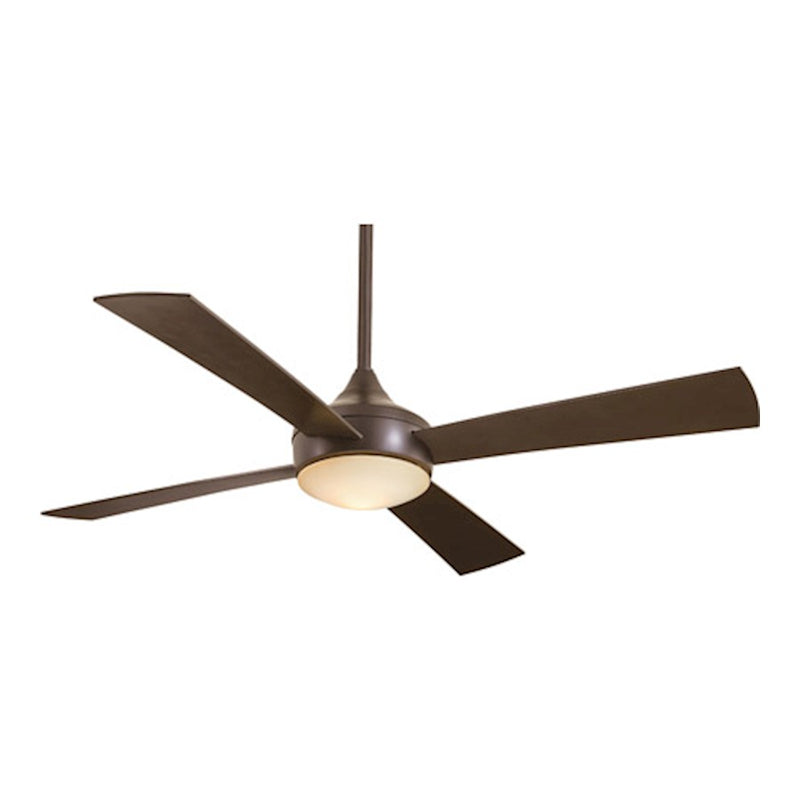 Minka Aire Aluma Wet 52in LED Ceiling Fan | Contemporary Flat White | Covered Patio & Large Room | 52 x 52 x 14 in | Model F523L-WHF