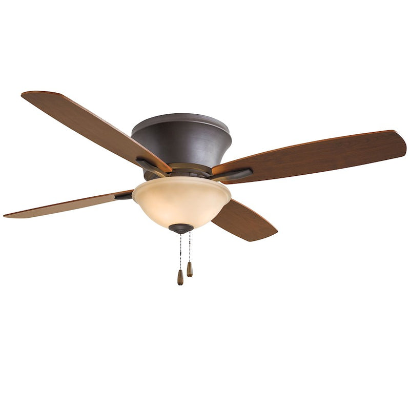 Minka Aire Mojo II 52in LED Ceiling Fan | White and Frosted White Glass | Living Room & Bedroom | 52 x 52 x 14 in | Model F533L-WH