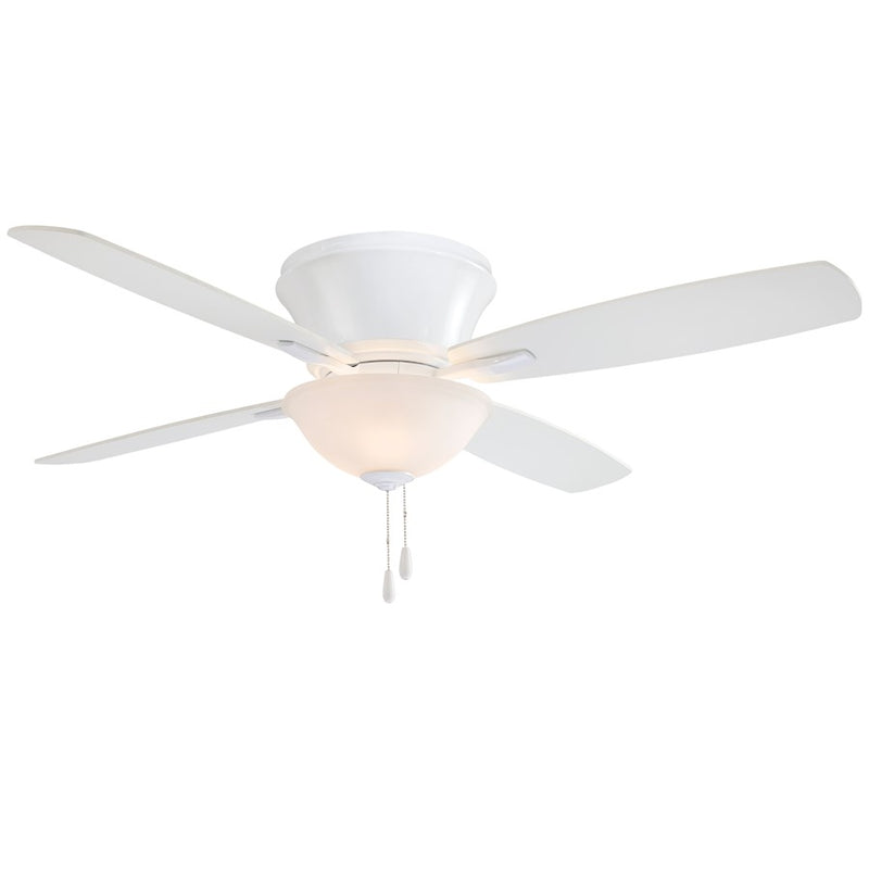 Minka Aire Mojo II 52in LED Ceiling Fan | White and Frosted White Glass | Living Room & Bedroom | 52 x 52 x 14 in | Model F533L-WH
