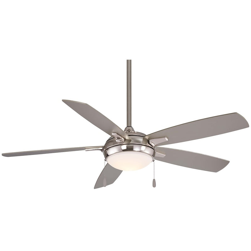 Minka Aire Lun-Aire 54in LED Ceiling Fan | Brushed Nickel Transitional | Large Living Room & Bedroom | 54 x 54 x 15 in | Model F534L-BN