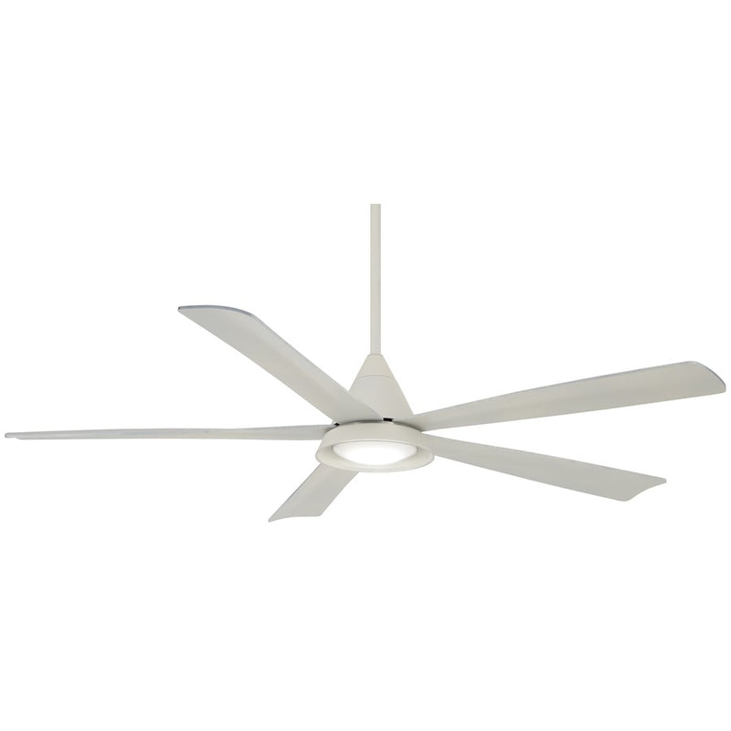 Minka Aire Cone 54in LED Ceiling Fan | White | Indoor & Covered Patio | 54 x 54 x 14 in | Model F541L-WH