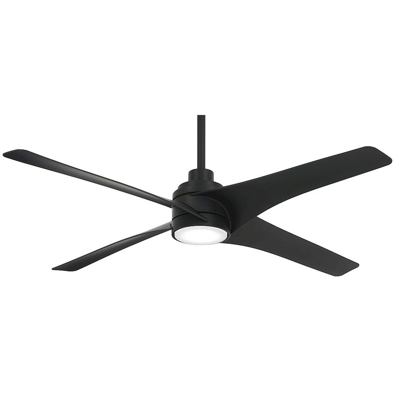 Minka Aire Swept 56in LED Ceiling Fan | Coal Finish and Lens Glass | Living Room & Bedroom | 56 x 56 x 14 in | Model F543L-CL