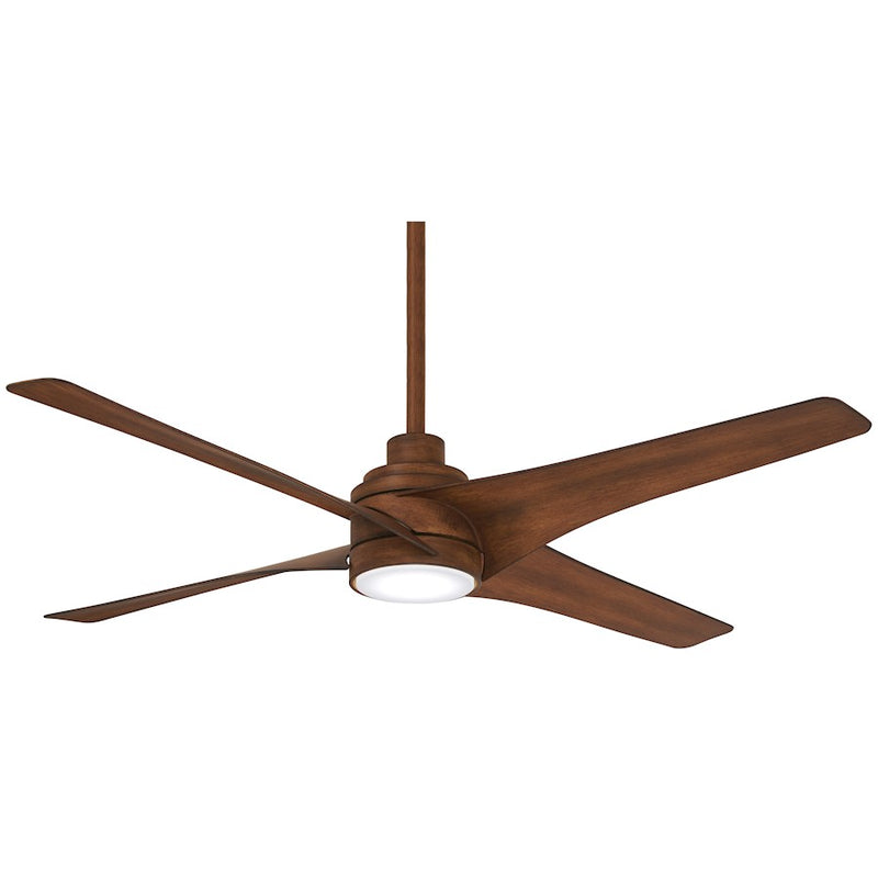 Minka Aire Swept 56in LED Ceiling Fan | Dark Brushed Steel and White Acrylic | Living Room & Bedroom | Model F543L-DK