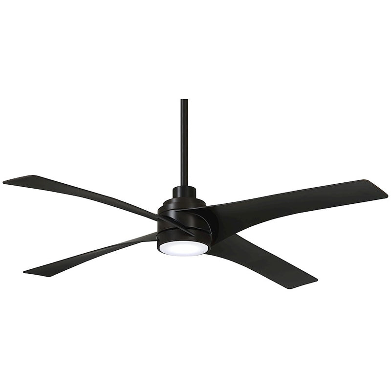 Minka Aire Swept 56in LED Ceiling Fan | Modern Contemporary KA | Living Room & Bedroom | 56 x 56 x 14 in, Remote Included | Model F543L-KA