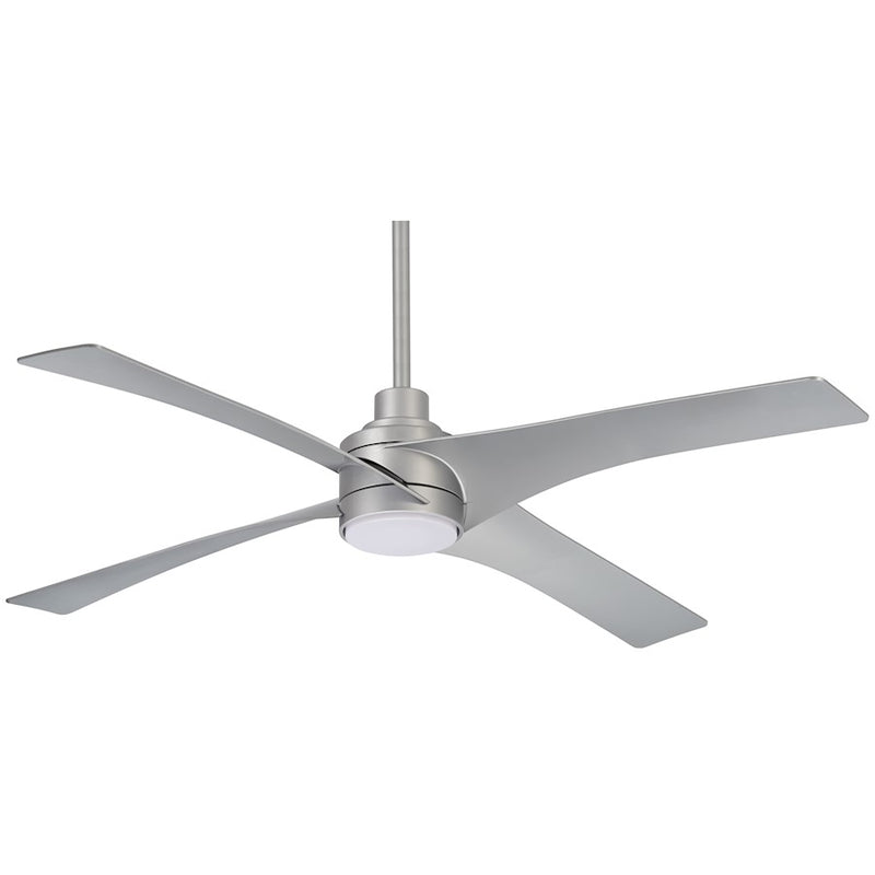 Minka Aire Swept 56in LED Ceiling Fan | Silver | Living Room & Bedroom | 56 x 56 x 14 in | Model F543L-SL