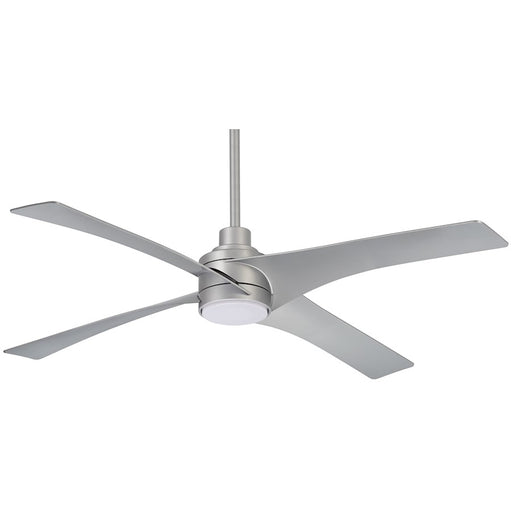 Minka Aire Swept 56in LED Ceiling Fan | Silver | Living Room & Bedroom | 56 x 56 x 14 in | Model F543L-SL