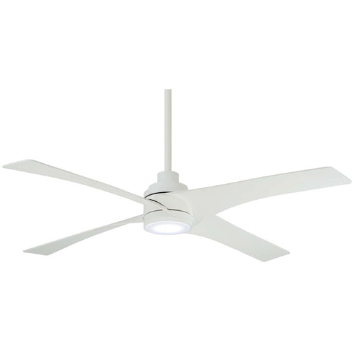 Minka Aire Swept LED 56in Ceiling Fan | White Flat Contemporary DC Motor | Living Room & Bedroom | 56 x 56 x 14 in | Model F543L-WHF