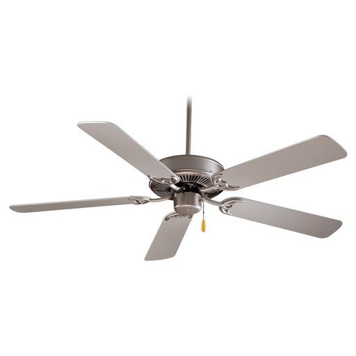 Minka Aire Contractor 42in Ceiling Fan | Traditional Brushed Steel | Bedroom & Small Living Room | 42 x 42 x 12 in, No Light | Model F546-BS