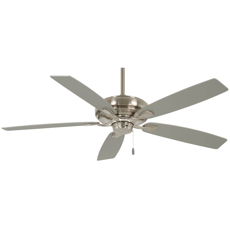 Minka Aire Watt 52in Ceiling Fan | Transitional Brushed Nickel Finish | Living Room & Bedroom | 52 x 52 x 16 in | Model F551-BN