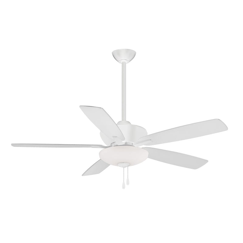 Minka Aire Minute LED 52in Ceiling Fan | Flat White and Frosted White Glass | Bedroom & Living Room | 52 x 52 x 18 in | Model F553L-WHF