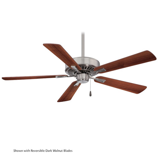 Minka Aire Contractor Plus 52in Ceiling Fan | Transitional Brushed Nickel | Indoor Bedroom & Living Room | 52 x 52 x 12 in | Model F556-BN-DW