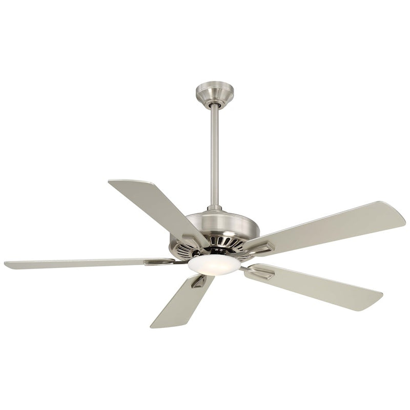 Minka Aire Contractor Plus 52in LED Ceiling Fan | Brushed Nickel Transitional | Living Room & Bedroom | 52 x 52 x 13 in | Model F556L-BN
