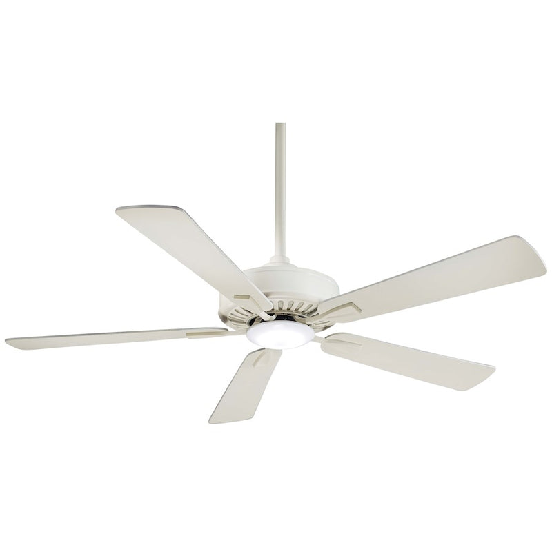 Minka Aire Contractor Plus LED 52in Ceiling Fan | Transitional Bone White | Living Room & Bedroom | 52 x 52 x 13 in | Model F556L-BWH