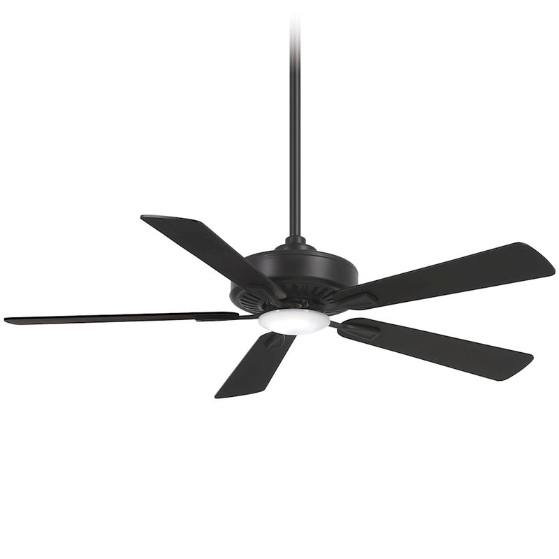 Minka Aire Contractor Plus LED 52in Ceiling Fan | Transitional Flat White with Frosted Glass | Living Room & Bedroom | Model F556L-WHF