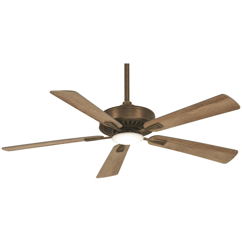 Minka Aire Contractor Plus LED 52in Ceiling Fan | Transitional Heirloom Bronze | Living Room & Bedroom | 52 x 52 x 13 in | Model F556L-HBZ