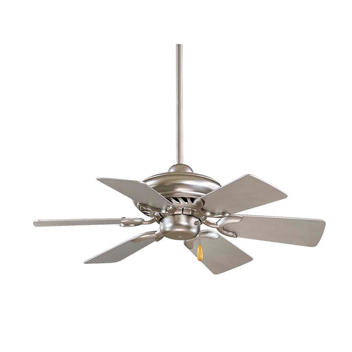 Minka Aire Supra 32in Ceiling Fan | Transitional Brushed Steel | Bathroom & Hallway | 32 x 32 x 12 in | Model F562-BS