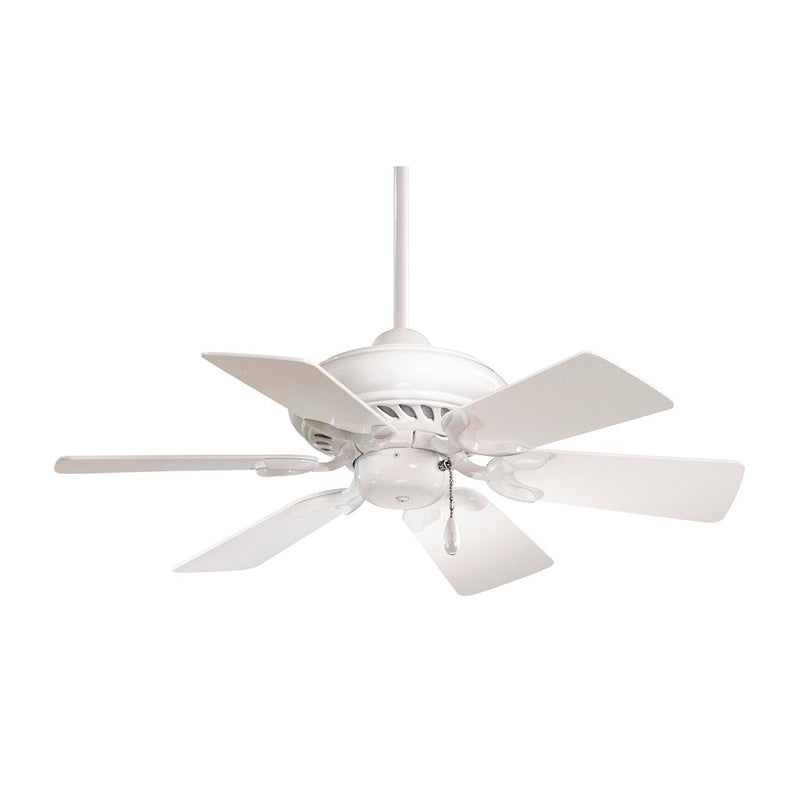 Minka Aire Supra 32in Ceiling Fan | Transitional White | Small Rooms Bathroom Hallway Entry Closet | 32 x 32 x 12.5 in | Model F562-WH