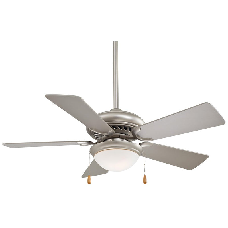 Minka Aire Supra LED 44in Ceiling Fan | Brushed Steel and Etched Opal Glass | Bedroom, Living Room & Dining Room | Model F563L-SP-BS