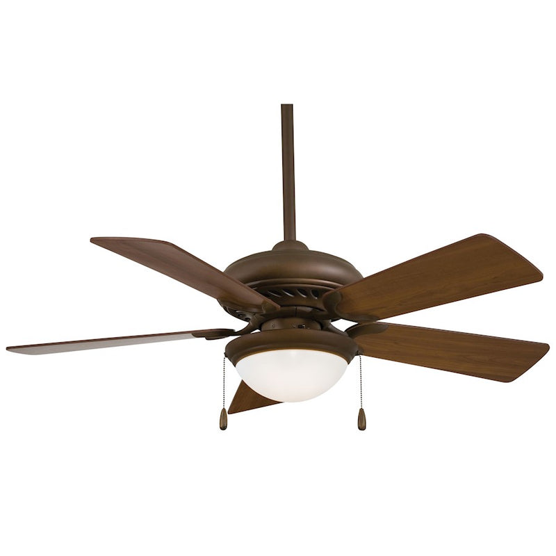 Minka Aire Supra 44in LED Ceiling Fan | Contemporary White Finish | Bathroom & Hallway | 44 x 44 x 16 in | Model F563L-SP-WH