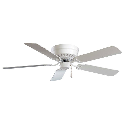 Minka Aire Mesa 52in Flush Mount Ceiling Fan | White Traditional | Small Bedroom & Hallway | 52 x 52 x 9 in | Model F565-WH