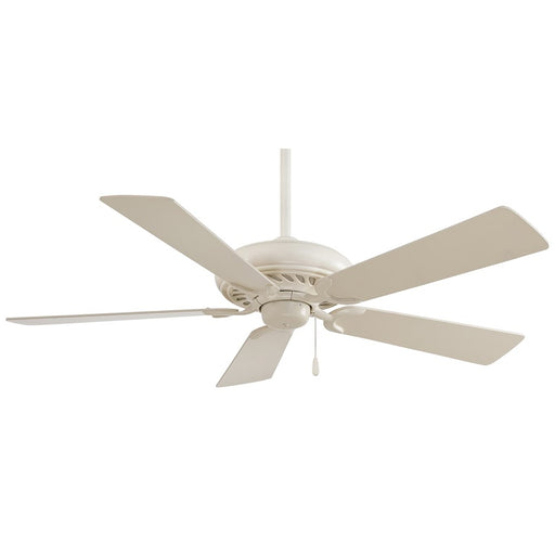 Minka Aire Supra 52in Ceiling Fan | Bone White Transitional | Bathroom & Hallway | 52 x 52 x 13 in | Model F568-BWH