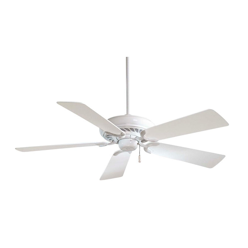 Minka Aire Supra 52in Ceiling Fan | Transitional White Finish | Bathroom, Hallway & Entry | 52 x 52 x 13 in | Model F568-WH