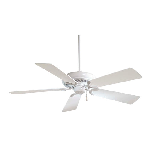 Minka Aire Supra 52in Ceiling Fan | Transitional White Finish | Bathroom, Hallway & Entry | 52 x 52 x 13 in | Model F568-WH