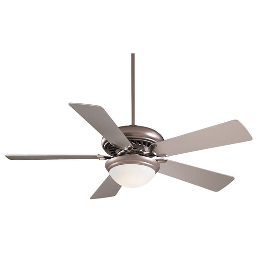 Minka Aire Supra 52in LED Ceiling Fan | Contemporary Brushed Steel | Living Room & Bedroom | 52 x 52 x 17 in | Model F569L-BS