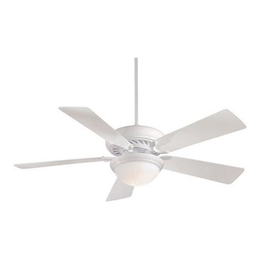 Minka Aire Supra 52in LED Ceiling Fan | Contemporary White Finish | Bedroom & Living Room | 52 x 52 x 17 in | Model F569L-WH